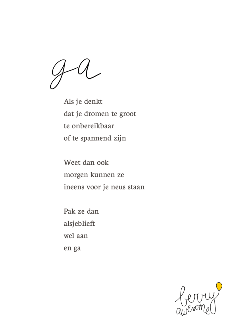Kaart met gedicht GA