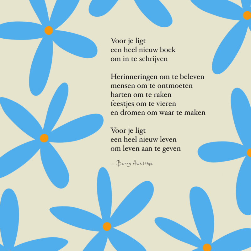 Kaart - Een heel nieuw boek - Geboorte - Berry Awesome